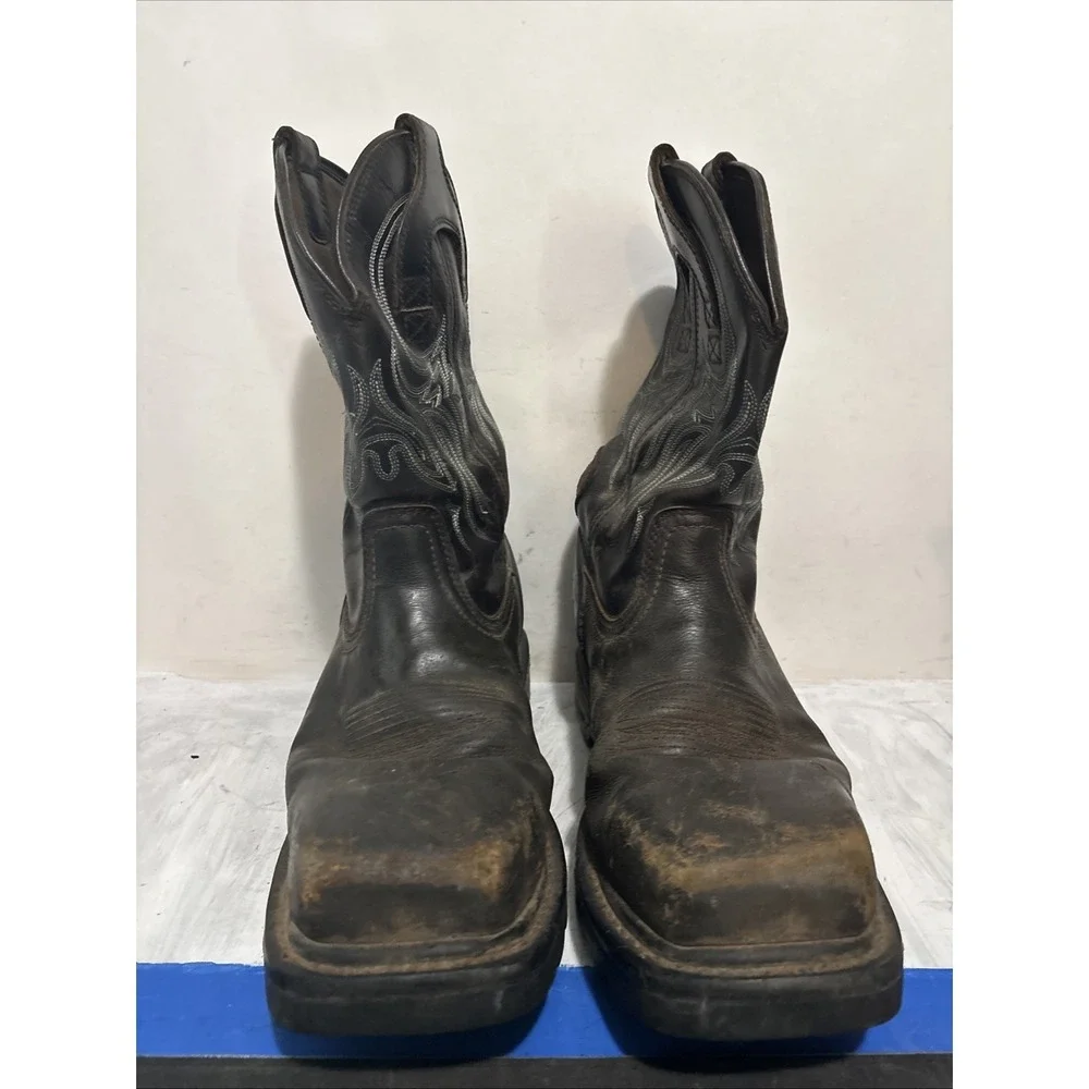 Justin Mens Brown Leather Work Boots Commander X5 Steel Toe 13D